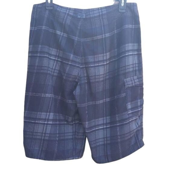 O'Neill Board Shorts Swim Trunks Black Plaid Sz 33 - Picture 3 of 8